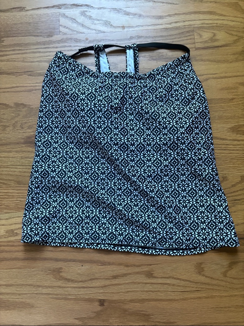 Merona Black and White Geometric Swim Tankini Top
